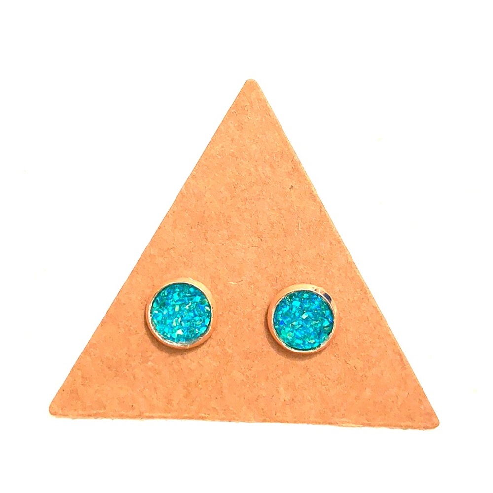 Sea 🌊 foam blue druzy studs
